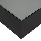 Table basse carrée avec lumières LED et plateau en verre