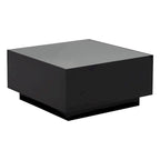 Table basse carrée avec lumières LED et plateau en verre