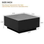 Table basse carrée avec lumières LED et plateau en verre