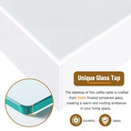 Table basse carrée avec lumières LED et plateau en verre