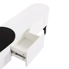 Meuble TV avec 3 tiroirs, largeur réglable et pieds en métal pour téléviseurs jusqu'à 75 pouces