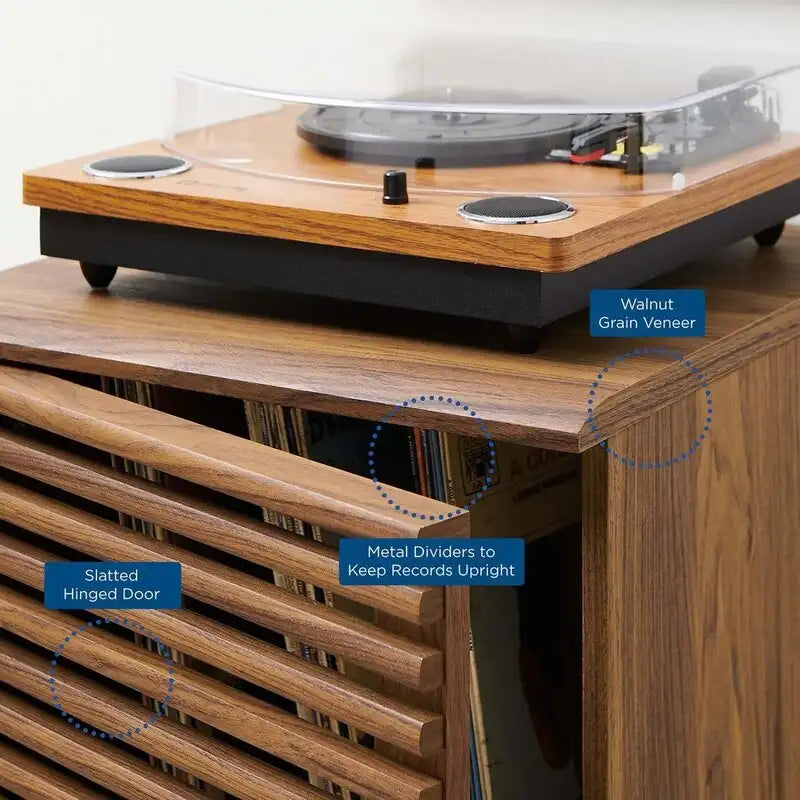 Présentoir de disques vinyles avec meuble de rangement – 47 x 44,5 x 56 cm (L x l x H)