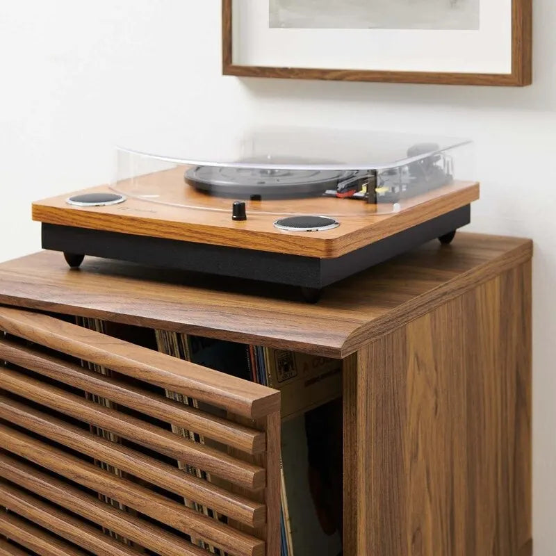 Présentoir de disques vinyles avec meuble de rangement – 47 x 44,5 x 56 cm (L x l x H)