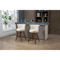 Tabouret de bar pivotant rembourré vintage avec dossier et repose-pieds
