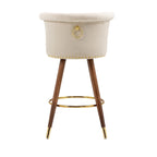 Tabouret de bar pivotant rembourré vintage avec dossier et repose-pieds
