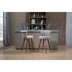 Tabouret de bar pivotant rembourré vintage avec dossier et repose-pieds