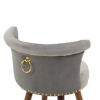 Tabouret de bar pivotant rembourré vintage avec dossier et repose-pieds