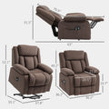 Fauteuil releveur inclinable avec massage et chauffage, fauteuil inclinable en tissu velours avec télécommande
