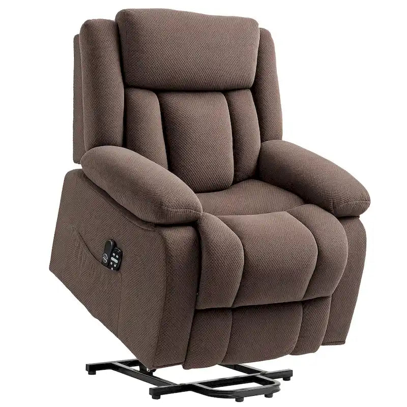 Fauteuil releveur inclinable avec massage et chauffage, fauteuil inclinable en tissu velours avec télécommande