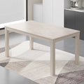 Table à manger en bois massif de 160 cm pour 6 personnes, table de cuisine rectangulaire d'intérieur avec pieds en bois