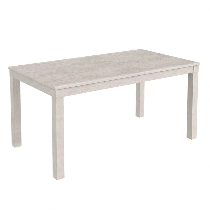 Table à manger en bois massif de 160 cm pour 6 personnes, table de cuisine rectangulaire d'intérieur avec pieds en bois