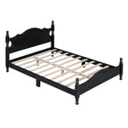 Lit plateforme en bois avec tête de lit rétro – Double et Queen