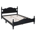 Lit plateforme en bois avec tête de lit rétro – Double et Queen