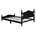 Lit plateforme en bois avec tête de lit rétro – Double et Queen