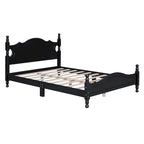 Lit plateforme en bois avec tête de lit rétro – Double et Queen