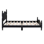 Lit plateforme en bois avec tête de lit rétro – Double et Queen