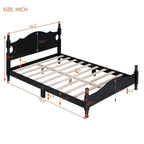 Lit plateforme en bois avec tête de lit rétro – Double et Queen