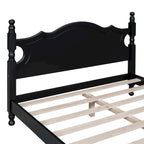 Lit plateforme en bois avec tête de lit rétro – Double et Queen