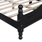 Lit plateforme en bois avec tête de lit rétro – Double et Queen