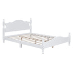 Lit plateforme en bois avec tête de lit rétro – Double et Queen