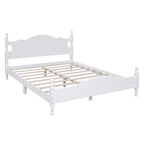 Lit plateforme en bois avec tête de lit rétro – Double et Queen