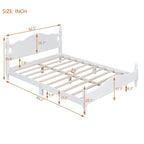Lit plateforme en bois avec tête de lit rétro – Double et Queen