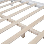 Lit plateforme en bois avec tête de lit rétro – Double et Queen