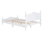 Lit plateforme en bois avec tête de lit rétro – Double et Queen