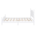 Lit plateforme en bois avec tête de lit rétro – Double et Queen