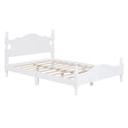 Lit plateforme en bois avec tête de lit rétro – Double et Queen