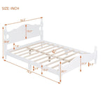 Lit plateforme en bois avec tête de lit rétro – Double et Queen