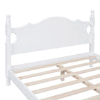 Lit plateforme en bois avec tête de lit rétro – Double et Queen