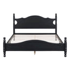 Lit plateforme en bois avec tête de lit rétro – Double et Queen