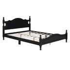 Lit plateforme en bois avec tête de lit rétro – Double et Queen