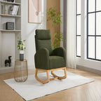 Fauteuil à bascule rembourré avec cadre en bois