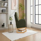 Fauteuil à bascule rembourré avec cadre en bois