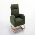 Fauteuil à bascule rembourré avec cadre en bois