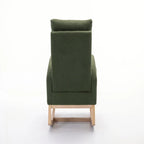 Fauteuil à bascule rembourré avec cadre en bois