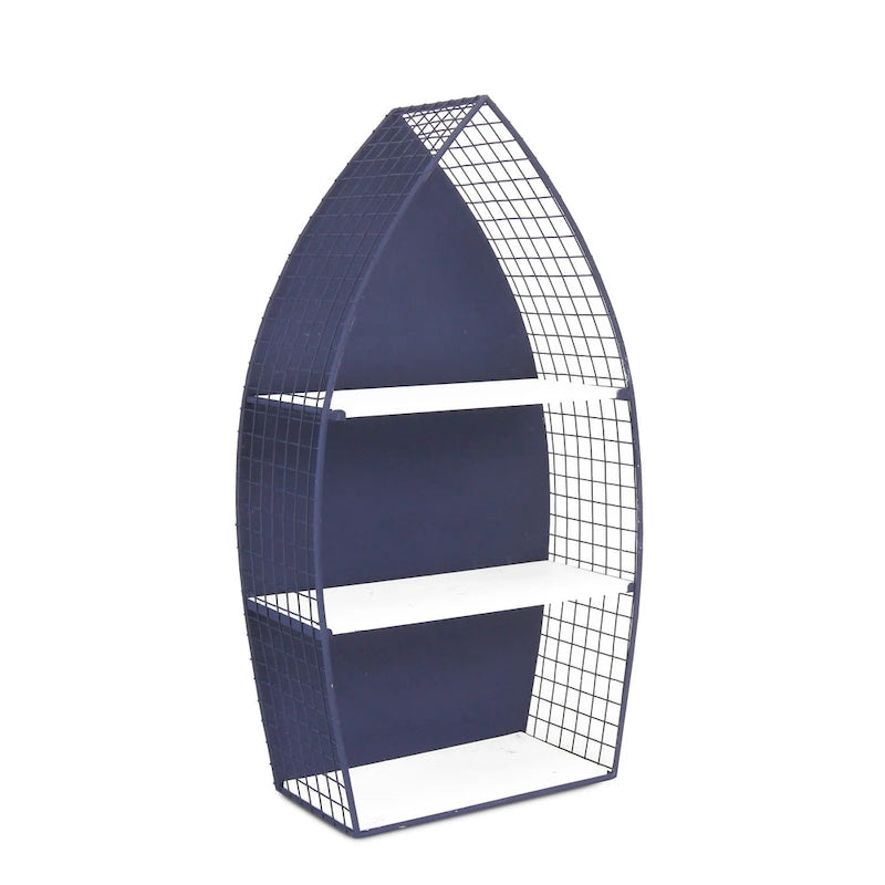 30.25 Blue Unique Caler Rowboat Large Wall Shelf