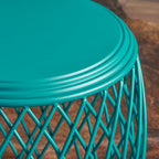 Table d'appoint ronde en fer à treillis de 48 cm