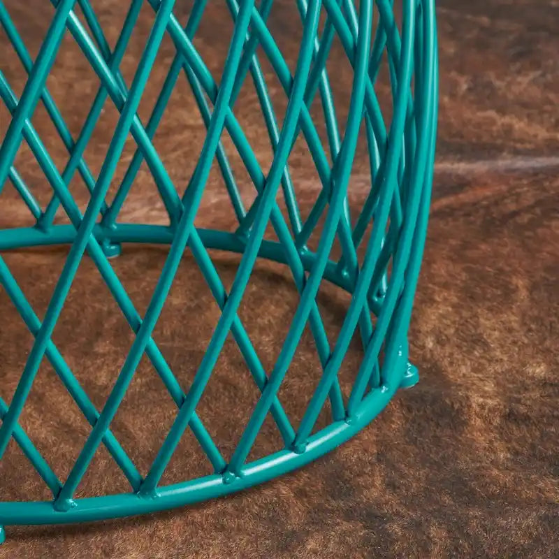 Table d'appoint ronde en fer à treillis de 48 cm