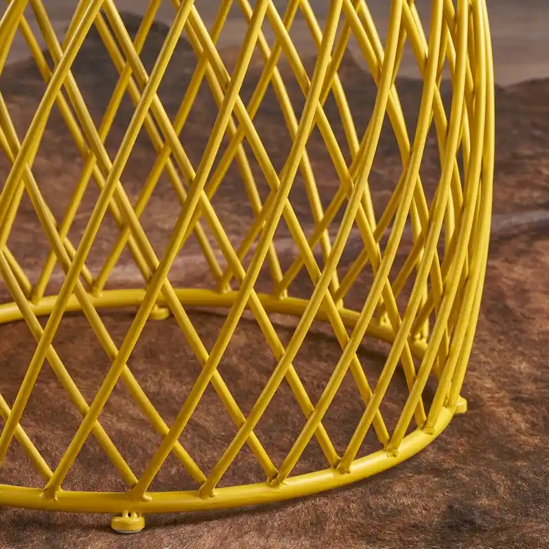 Table d'appoint ronde en fer à treillis de 48 cm