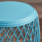Table d'appoint ronde en fer à treillis de 48 cm