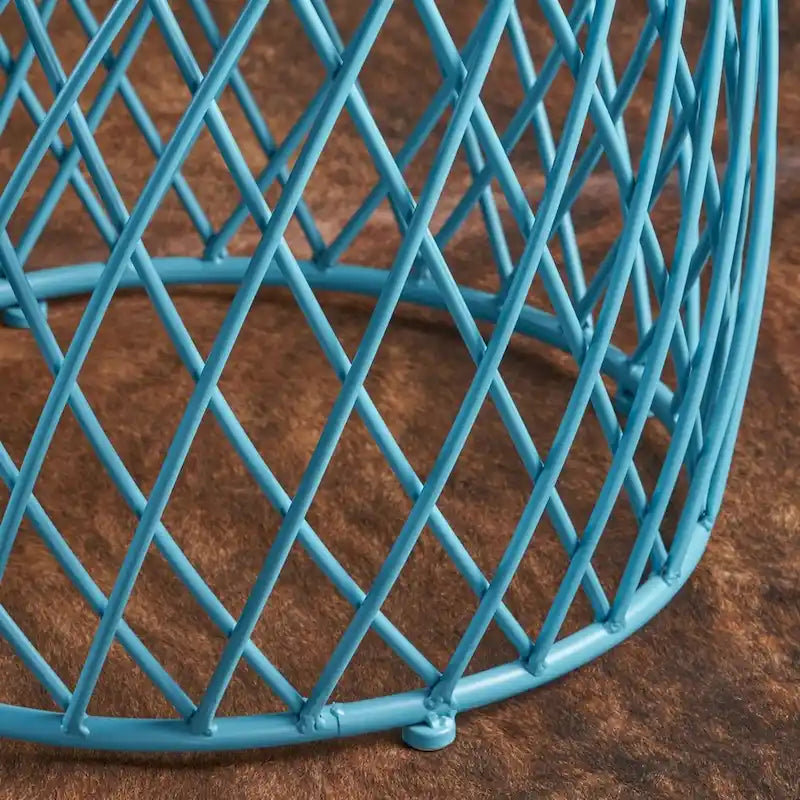 Table d'appoint ronde en fer à treillis de 48 cm