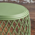 Table d'appoint ronde en fer à treillis de 48 cm