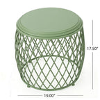 Table d'appoint ronde en fer à treillis de 48 cm