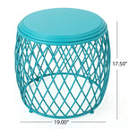 Table d'appoint ronde en fer à treillis de 48 cm