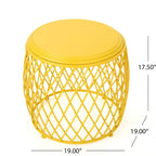 Table d'appoint ronde en fer à treillis de 48 cm