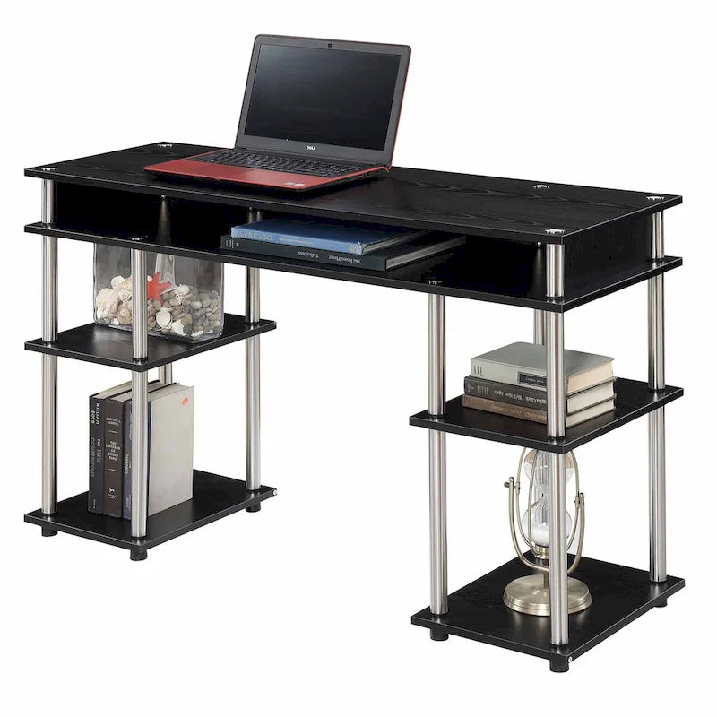 Bureau compact avec étagères ouvertes