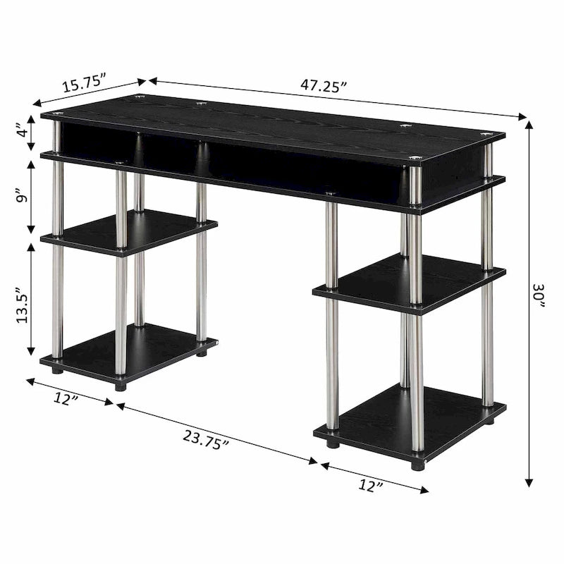 Bureau compact avec étagères ouvertes